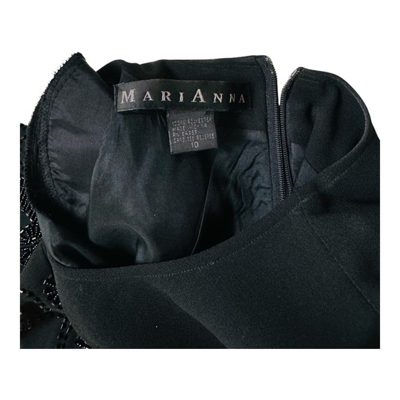 Vintage MARIANNA Embellished
Beaded Black Formal Sheath Dress Size 10 - Picture 5 of 5